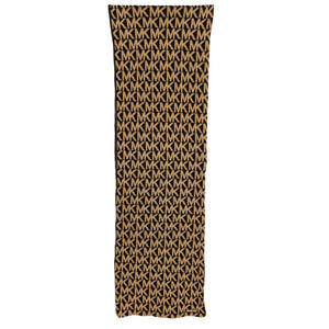 Michael Kors MK Logo Brown Tan Scarf Classic Preppy Academia‎ Cozy Fall Classic